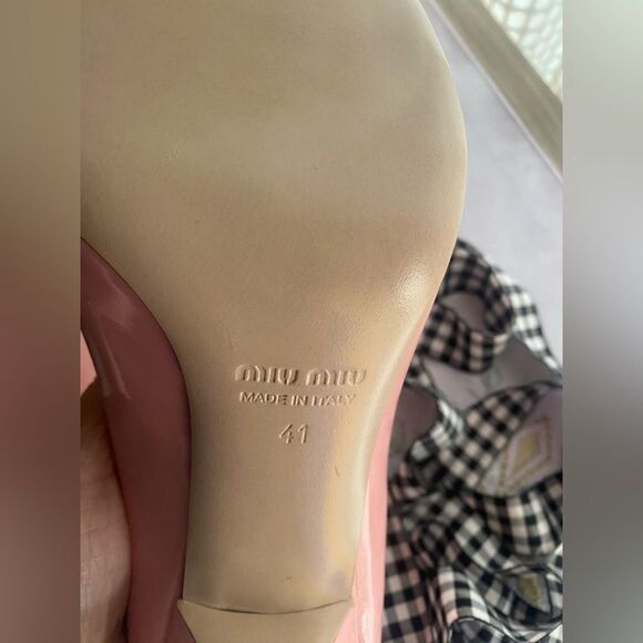 Miu Miu new pink stilettos with black and white ribbon size 41 made in Italy - Picture 11 of 15